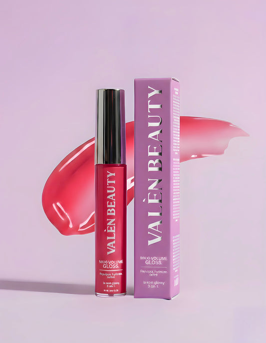 Maxi-Volume Gloss – Soin Glossy Repulpant 3-en-1 - Valen Beauty