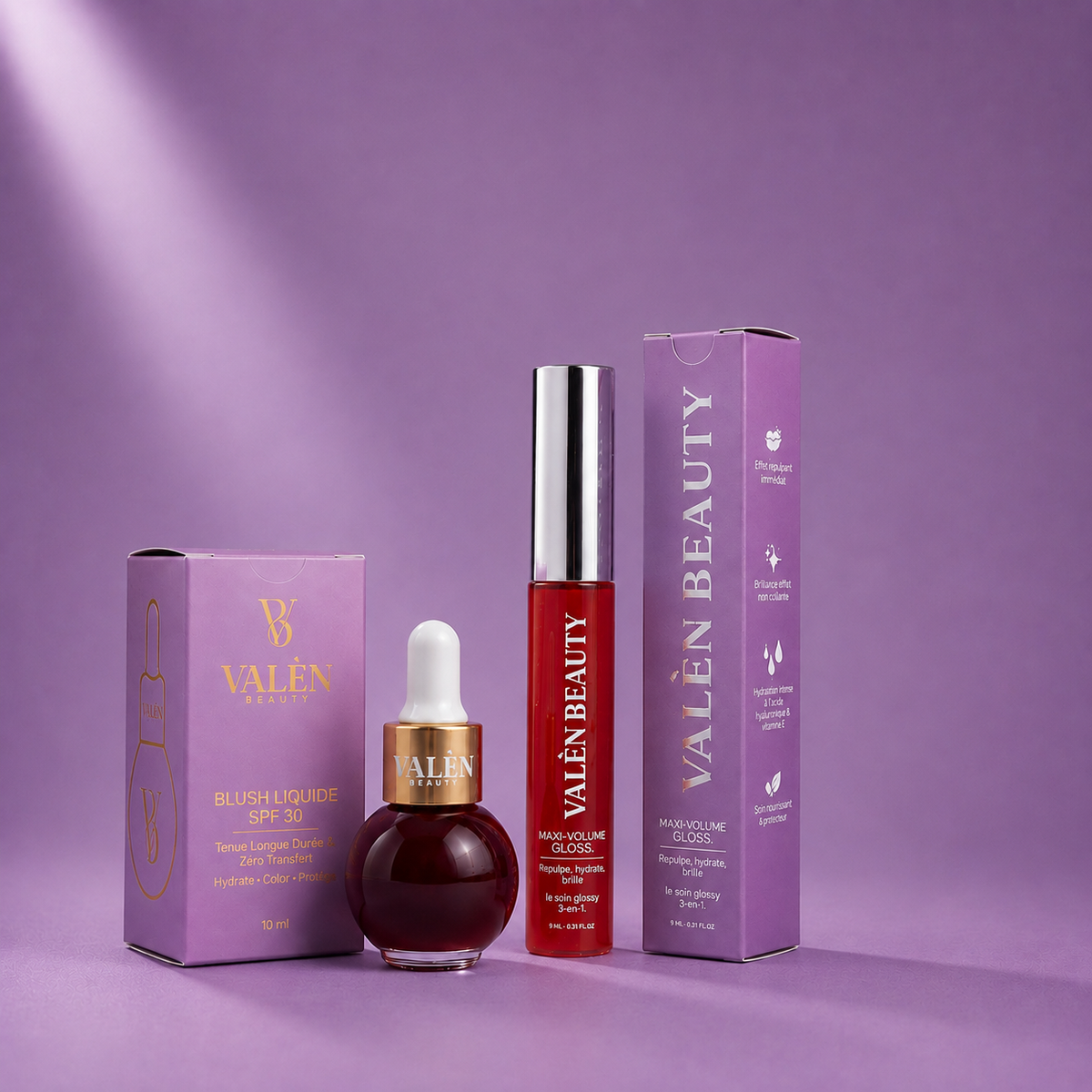 Le Duo Eclat Irresistible : Gloss Volume & Blush Liquide Valen Beauty